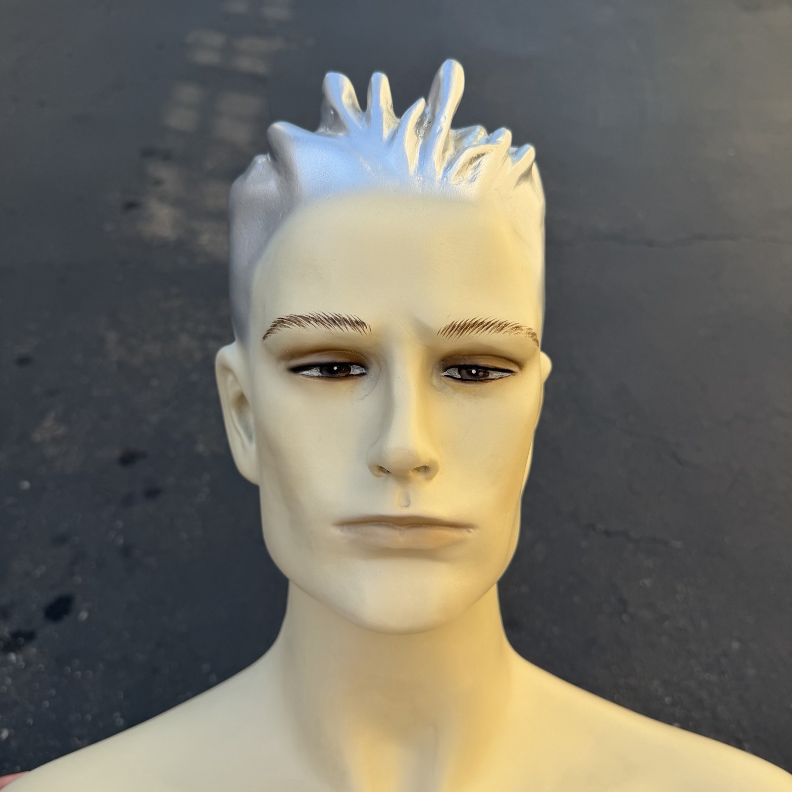 Lady Lulu Vintage Mannequin Torso Head Male Man Muscle Silver Spike Hair