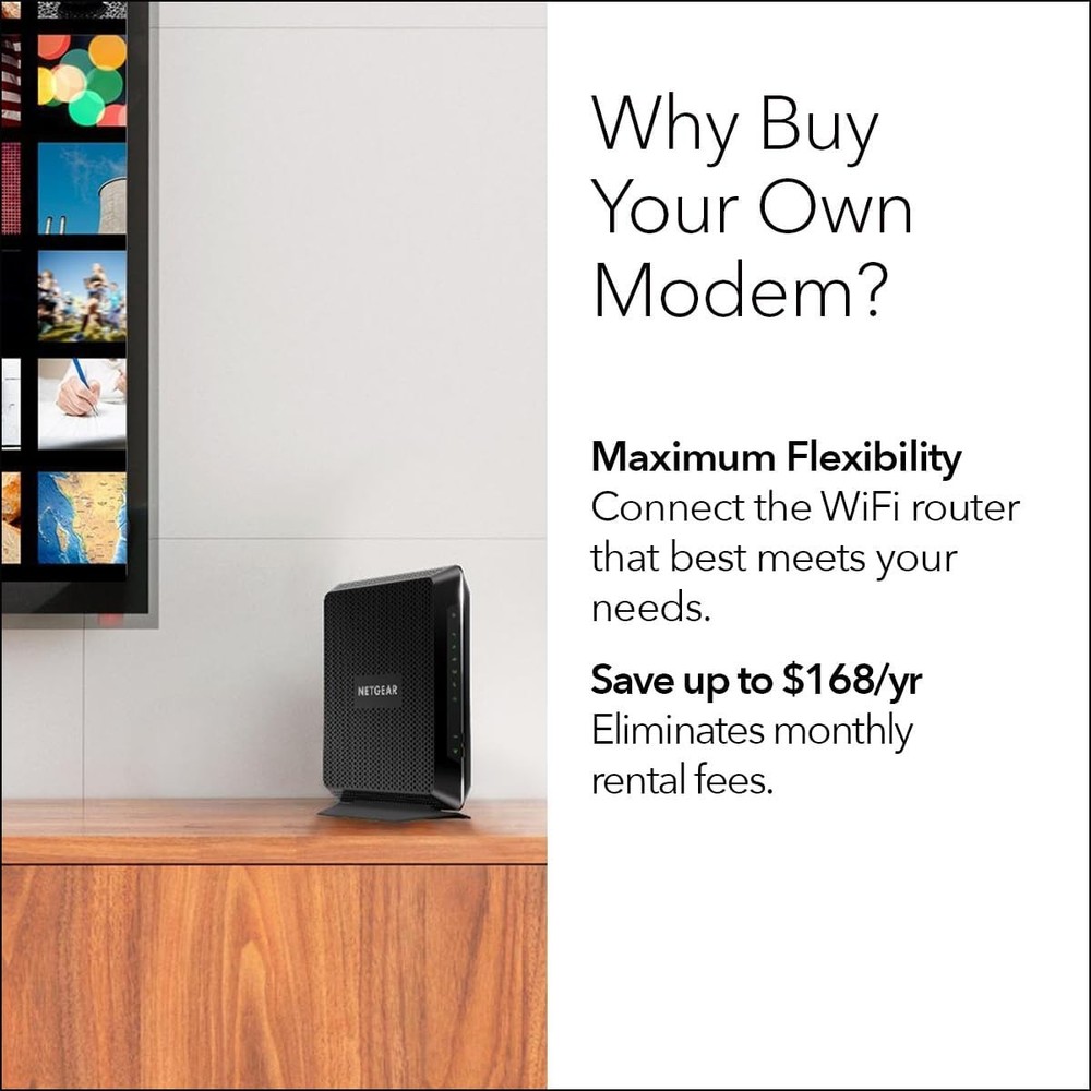 NETGEAR Nighthawk Modem Router Combo C7000-Compatible with Cable Providers