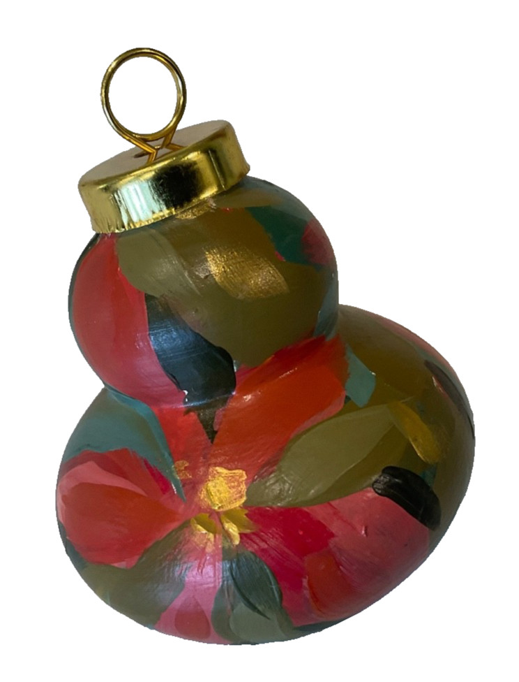Christmas Tree Ornament Hand Painted Pear Shape
