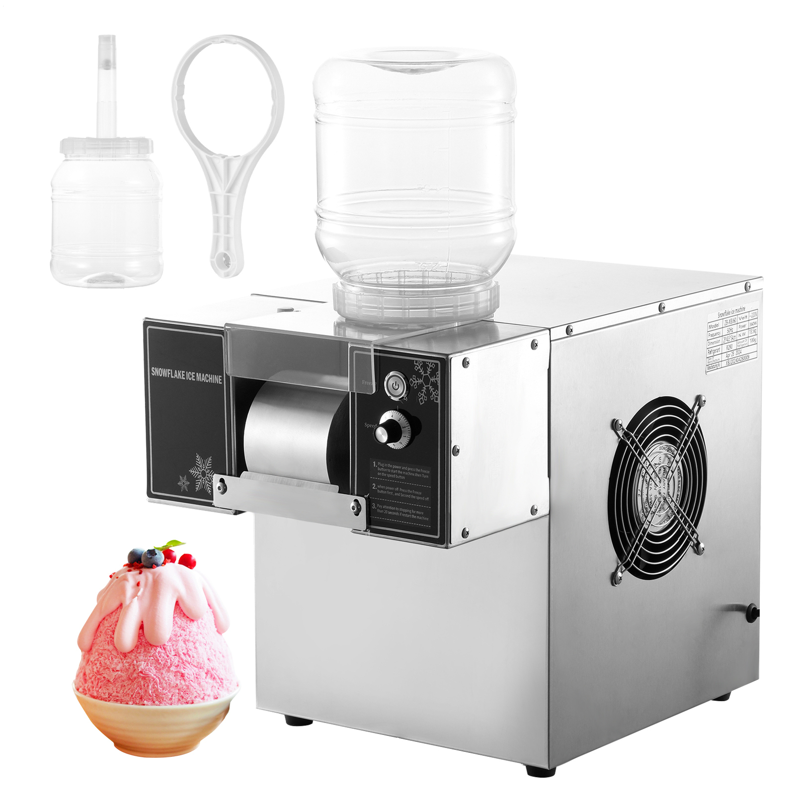 Commercial Snowflake Ice Machine, Snow Cone Machine, Ice Shaver Slush Maker