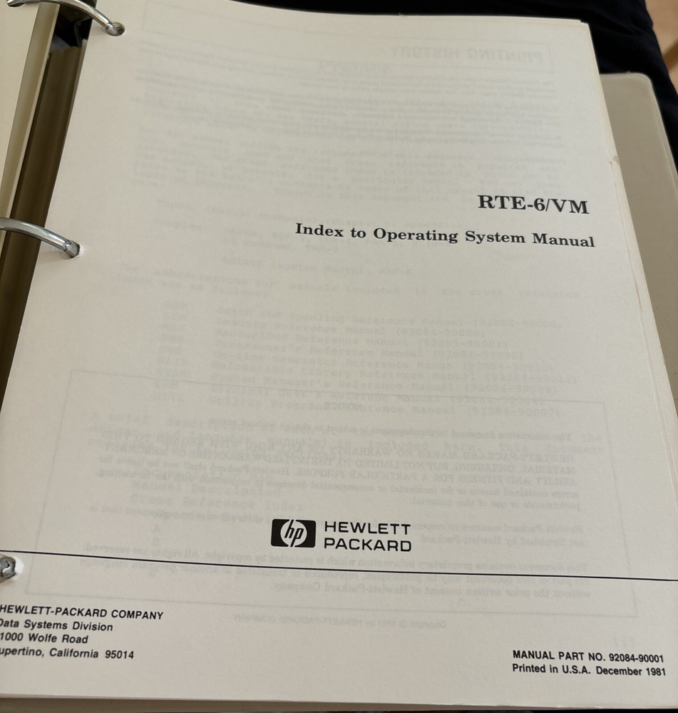 Hp 92084-90011 Manual For HpRTE-6/Vm