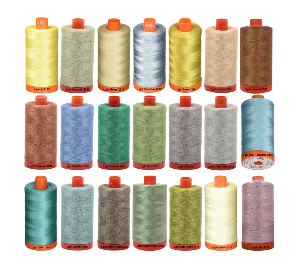 Aurifil 50WT Solid - Mako Cotton Thread - 1422 Yards Each Spoon