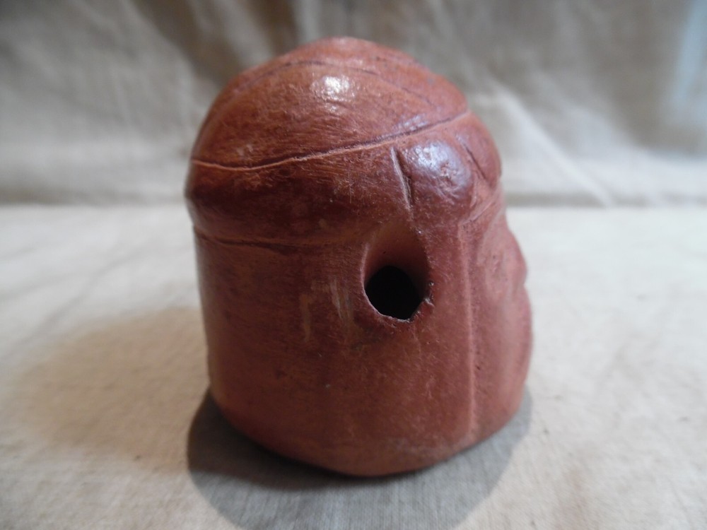 Olmec Head Stick Incense Burner Red Clay Mexico