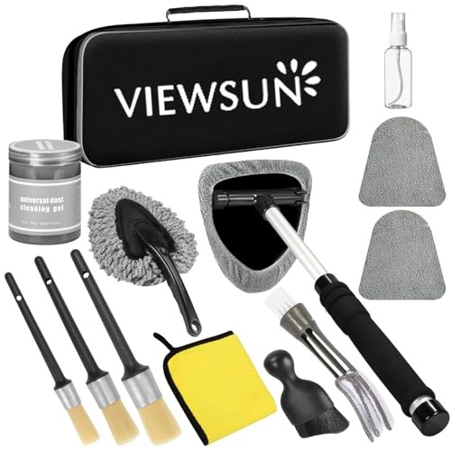 Windshield Cleaner Tool, 13Pcs Car Interior Cleaning Kit, Car Detailing Grey