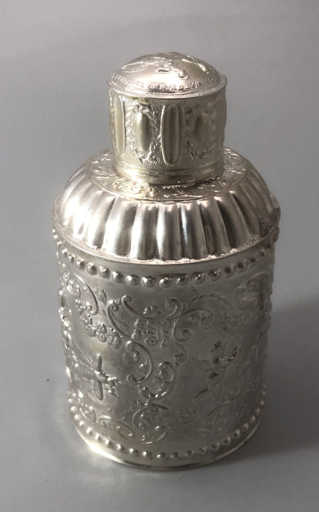Antique Dutch Silver Tea Caddy 1901 ACLZX