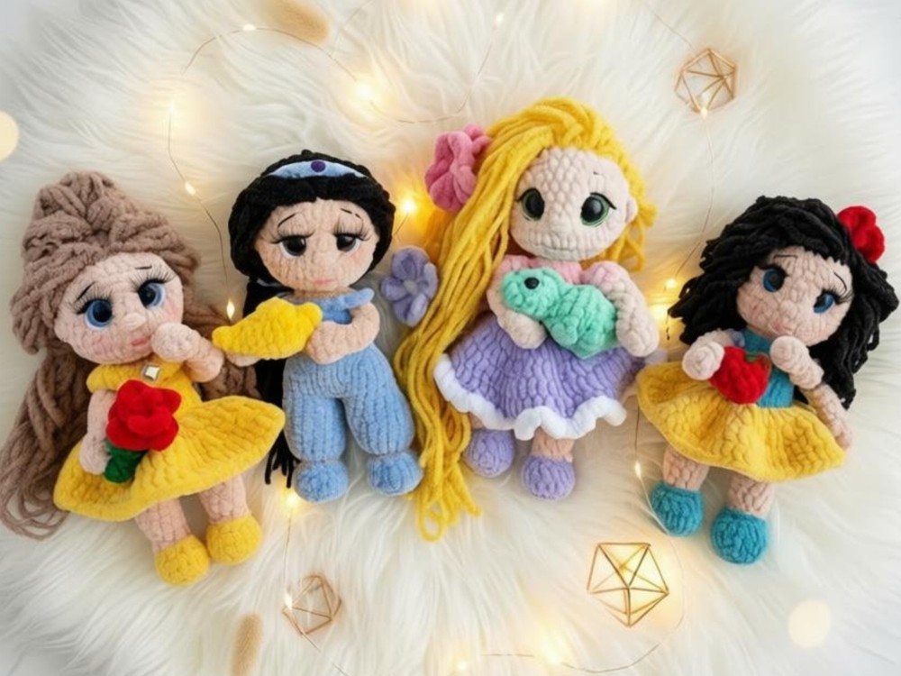 Princess Crochet Doll Pattern Bundle – 12-in-1 Amigurumi Crochet Bundle (US)