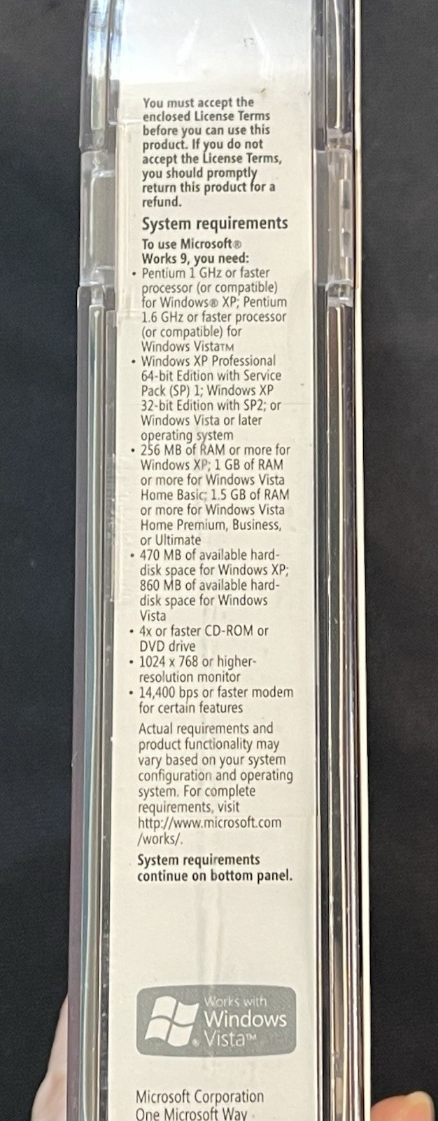 Microsoft Works 9 for PC CIB CD+Manual 2007