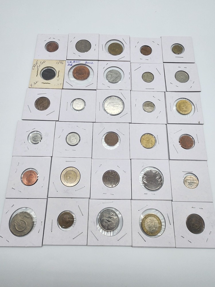 30 Foreign Coins From Various Locations
