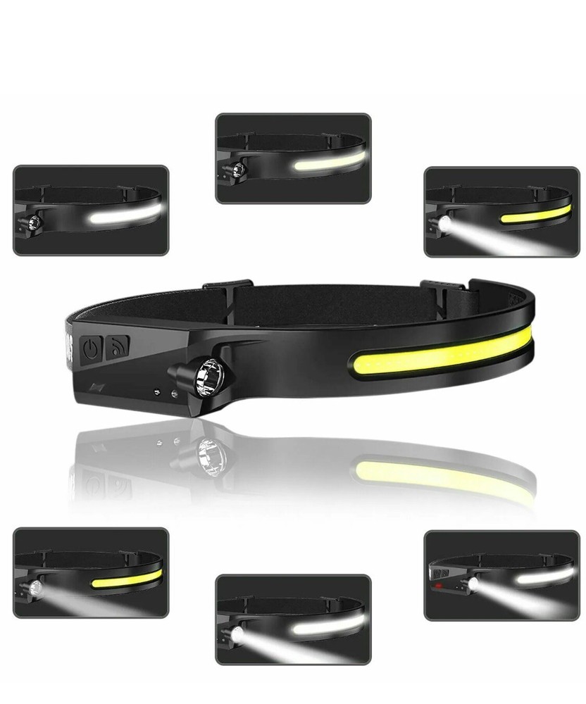 LED Headlamp USB Rechargeable Headlight Torch Work Light Spot Light-Red Or White