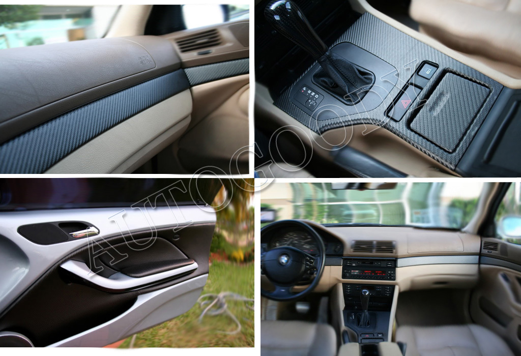 12" x 60" Black Carbon Fiber Vinyl Film Wrap 3D Bubble Free Air Release 1ftx5ft