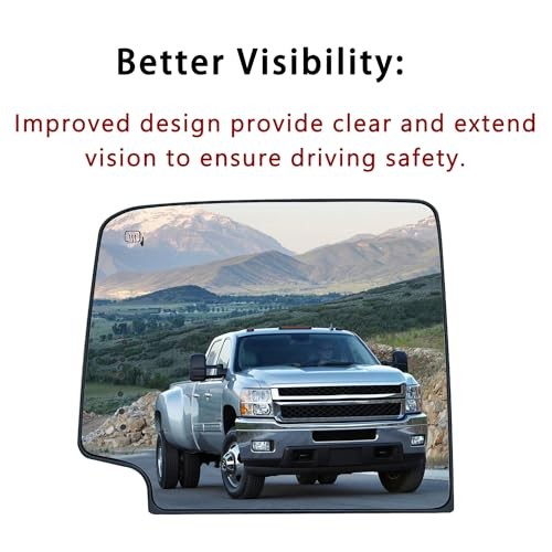 Left Driver Side Heated Towing Mirror Glass Replacement For Left (Driver Side)