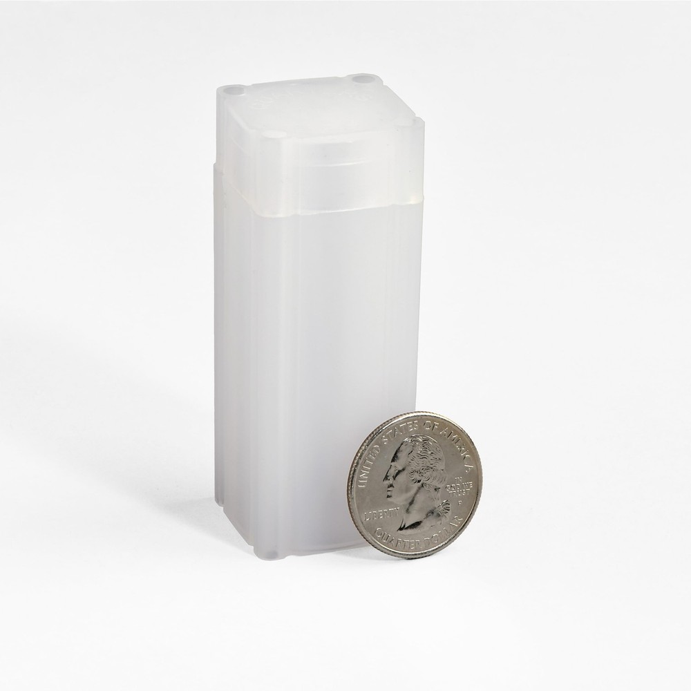LIGHTHOUSE - Square Coin Tubes - Convenient Push Top, 10 pack, White
