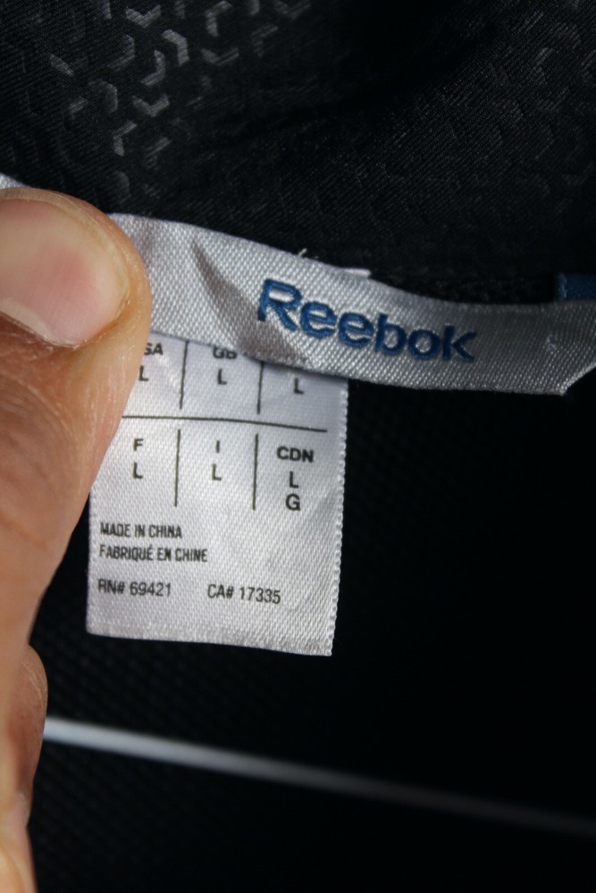 Reebok Mens Training Jacket - Black - Size L Large (k71)
