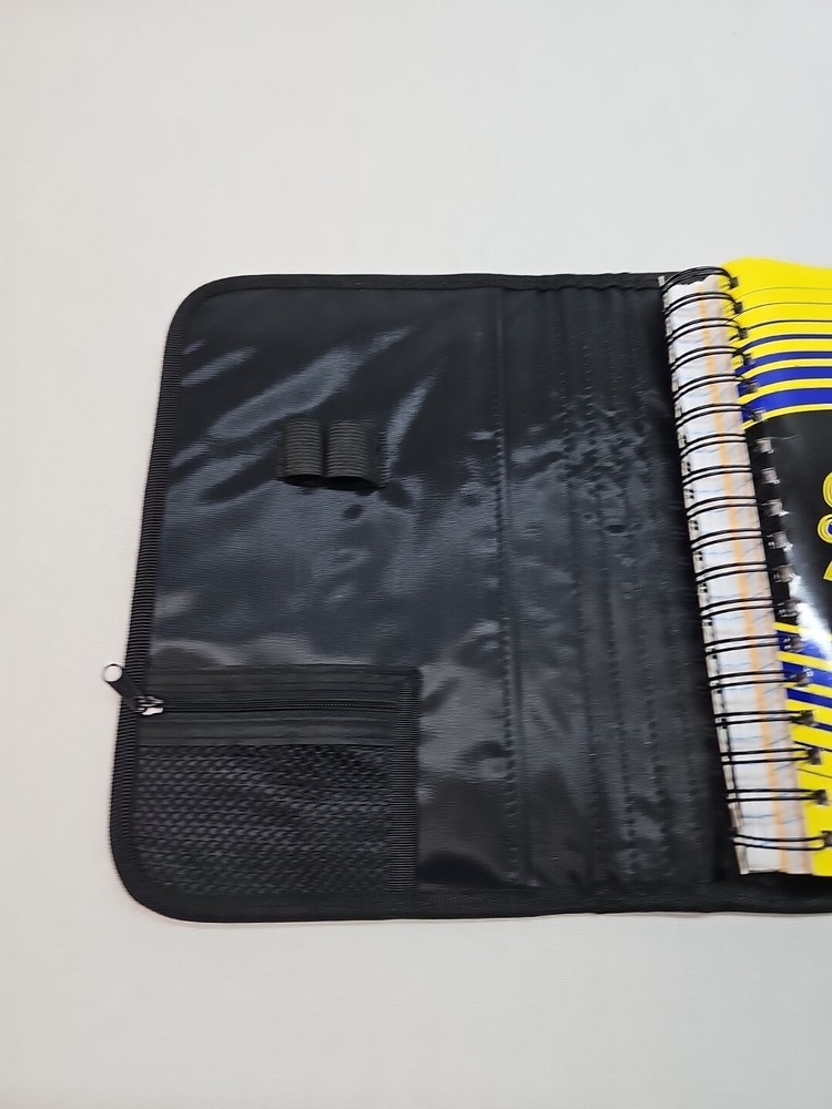 Starter 2001 Wirebound 3 Sub Notebook Folio Nylon Hook Loop Closure BLACK/BLUE