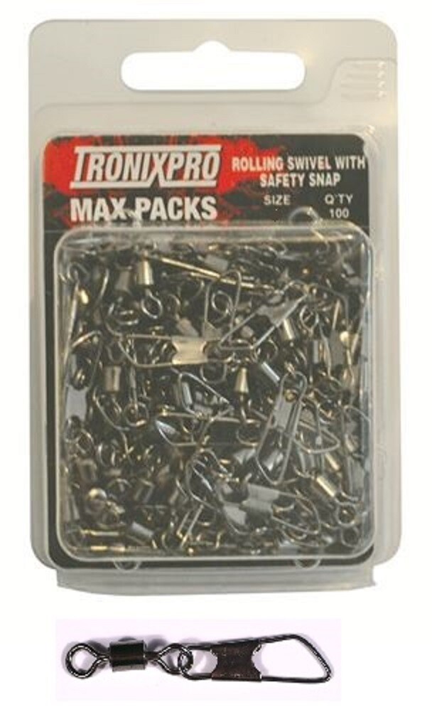 Tronix Pro Max Pack Rolling Swivel With Safety Snap Size 2 or 1/0