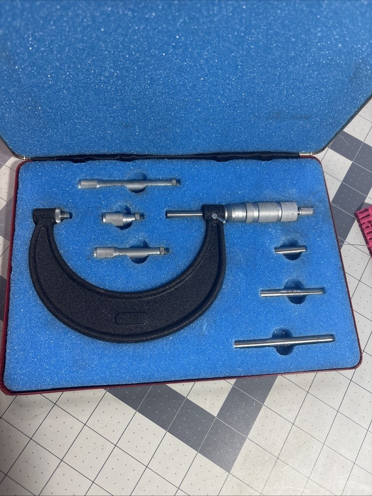Central Tool Multi Anvil Micrometer 0-4” w/ Standards & Case Providence, RI