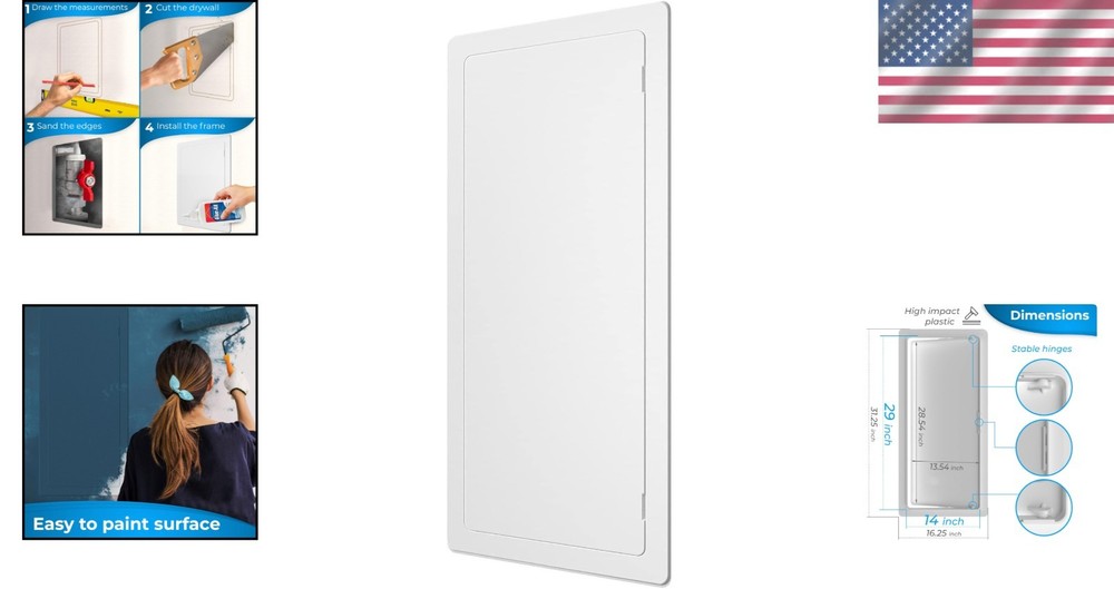 Effortless Installation 14x29 Inch Access Panel - Paintable and Water-Resistant
