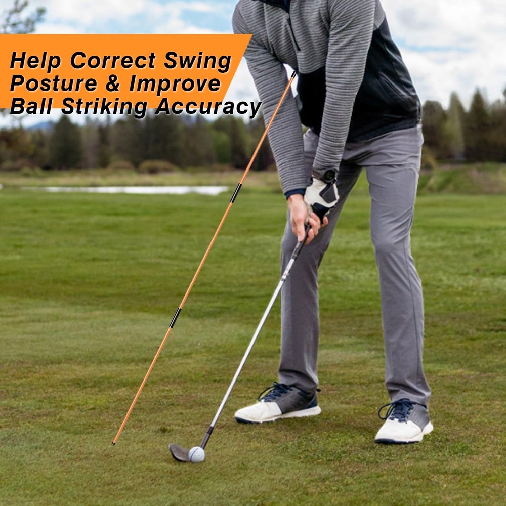 Premium Golf Alignment Sticks 3 Pack, 40" Putting Trainer, orange