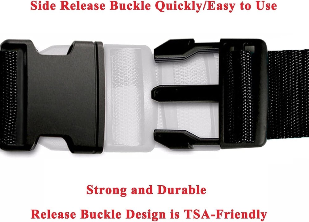 2 Pack Travel Suitcase Belts - Bright Colors & Quick Release for Secure Packing