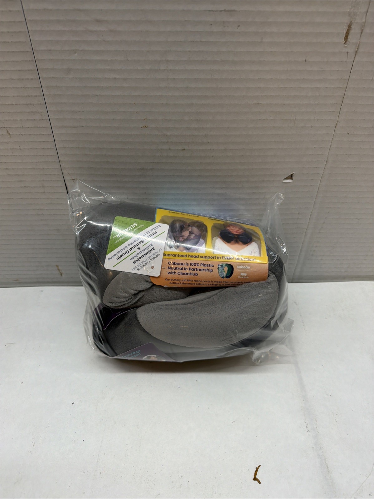 Cabeau Best Neck Pillow for Travel – Evolution Earth Deluxe 360° Head Neck Grey