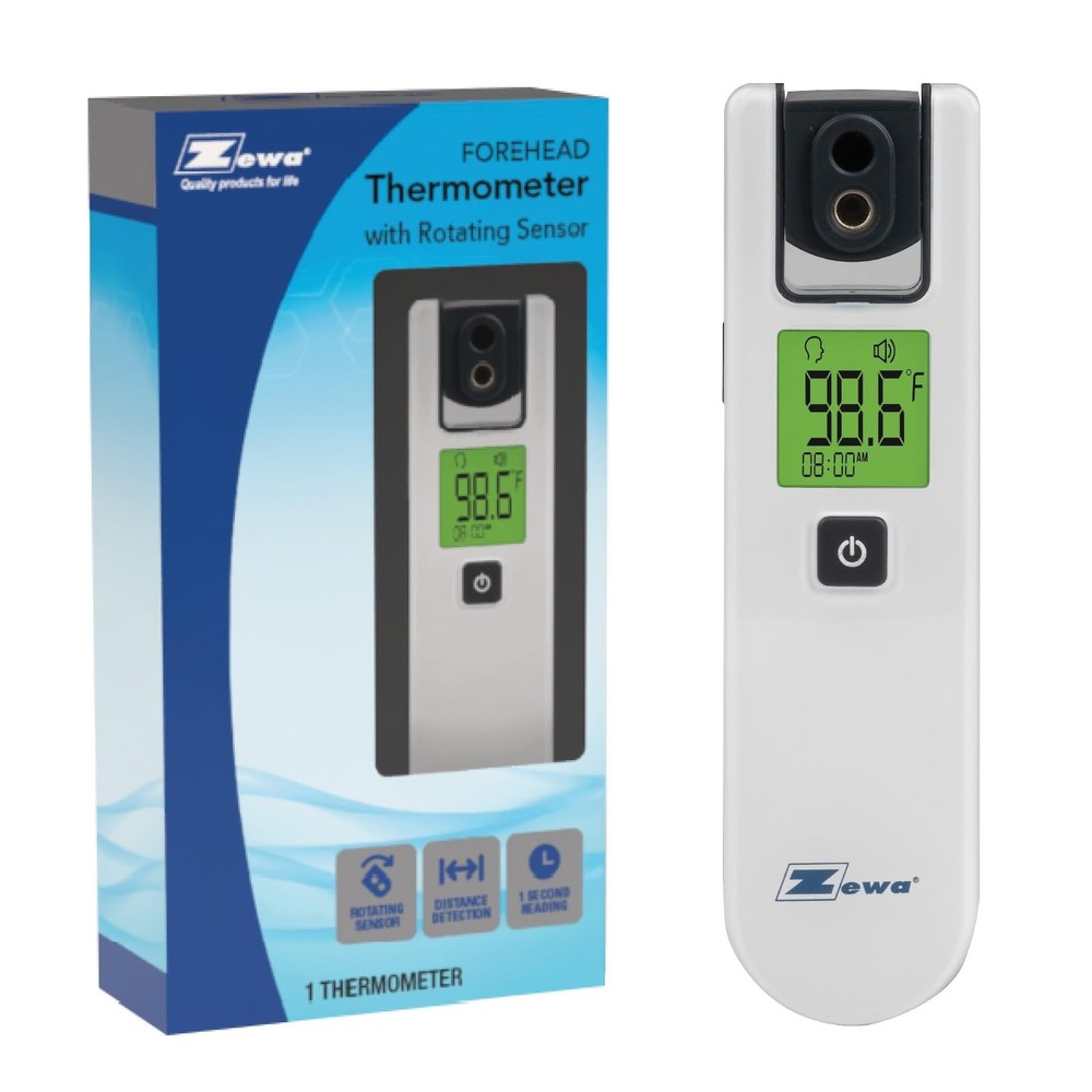 Zewa 4-Way Rotating Infrared Thermometer | Forehead Non-Touch Technology | Fa...