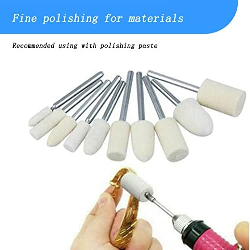 20 Pieces Compressed Wool Polishing Wheels Wool Felt Grinding Bits Buffing