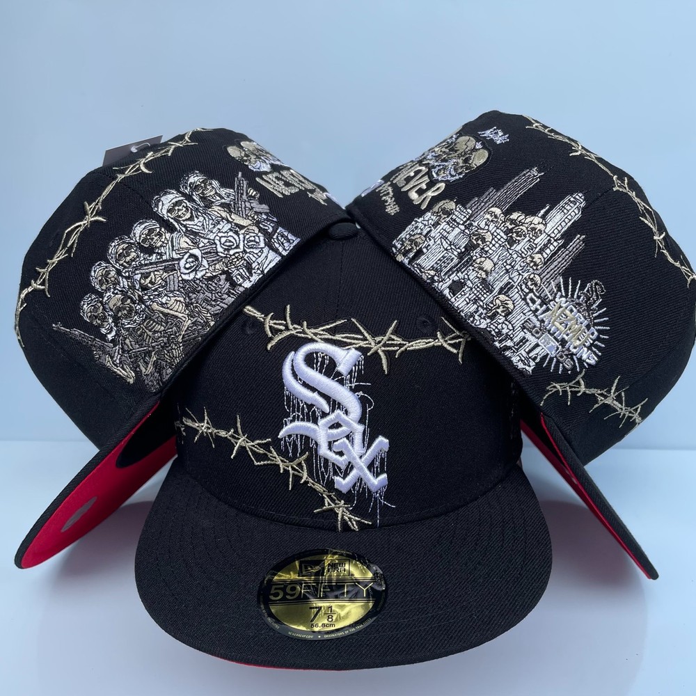 MLB Chicago White Sox x NZMU Black Patchwork 59FIFTY Fitted Baseball Cap