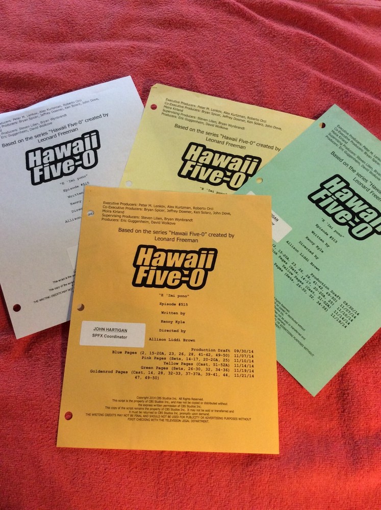 HAWAII FIVE-O ORIGINAL SCRIPT 515 SCHEDULE 2014 E 'IMI PONO DANIEL DAE KIM