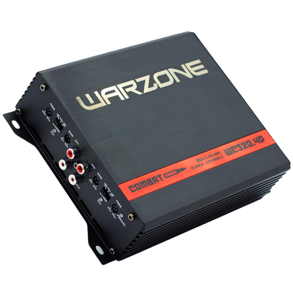 Warzone WC320.4D 320W 4-Channel Class D Amp - True RMS, 1/2/4 Ohm, Sub Control