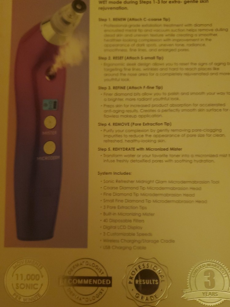 Michael Todd Midnight Clam Wer/dry Microderm Pore Extration System Micro Mist...