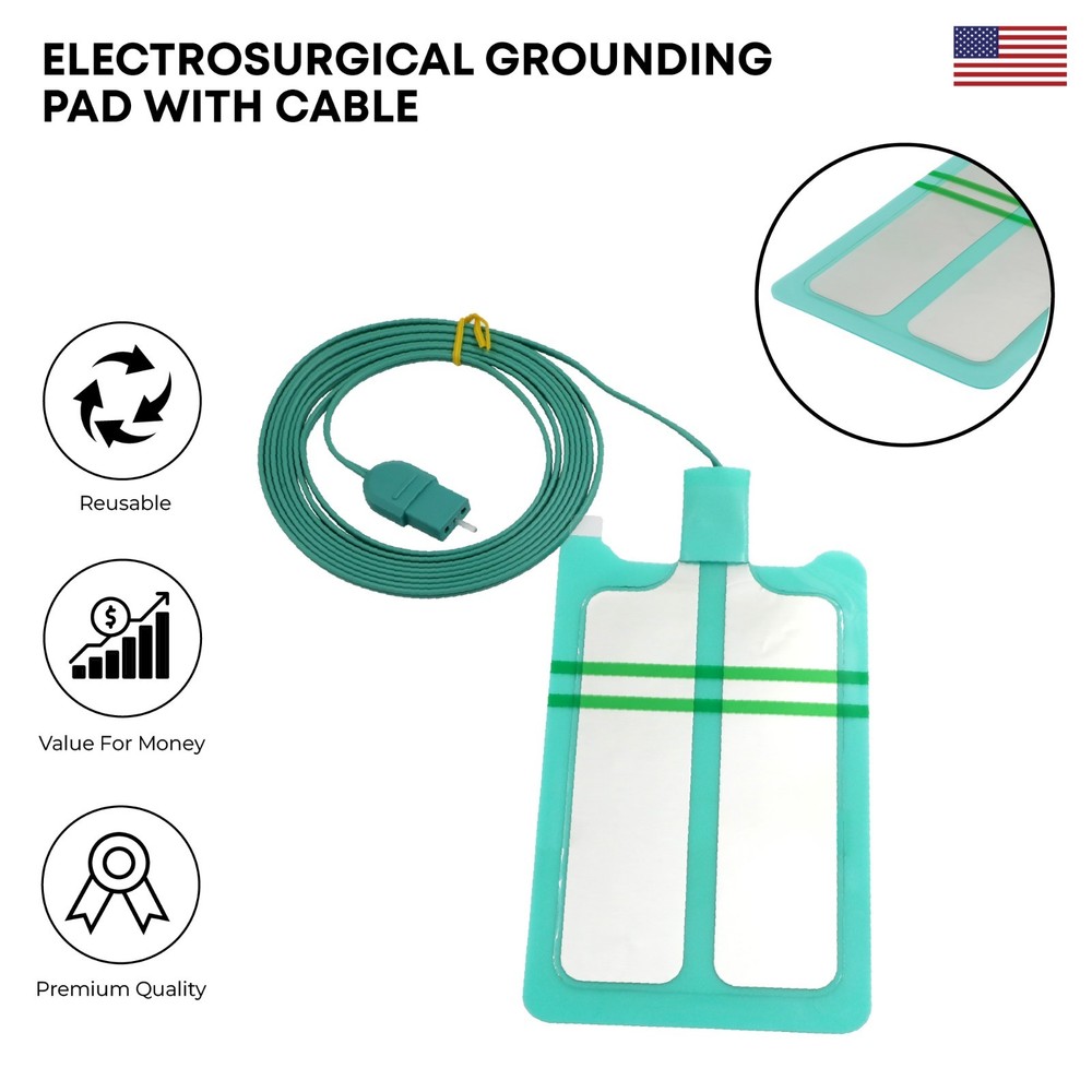Electrosurgical Grounding Pad With Cable & Without Cable Electrosurgical ESU Pad