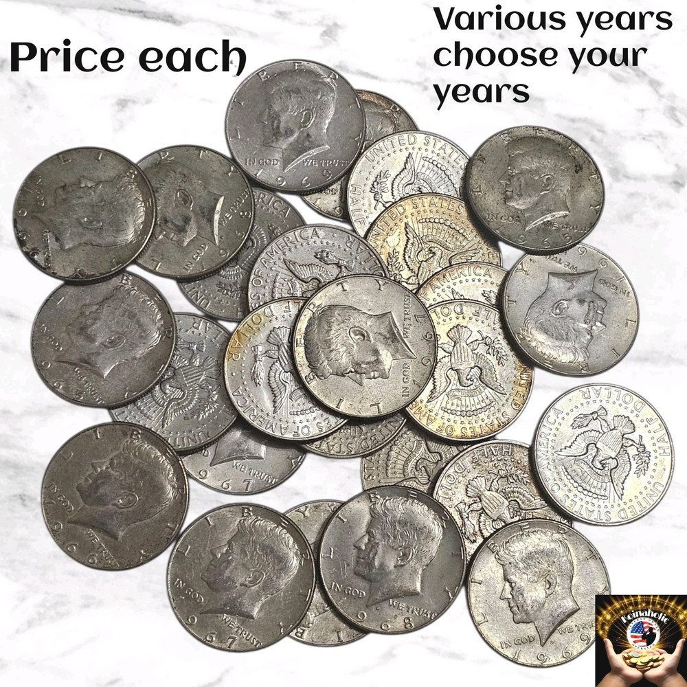 1965-1969 Kennedy 40% Silver Half Dollar AU-BU Condition Fast Ship 🚢