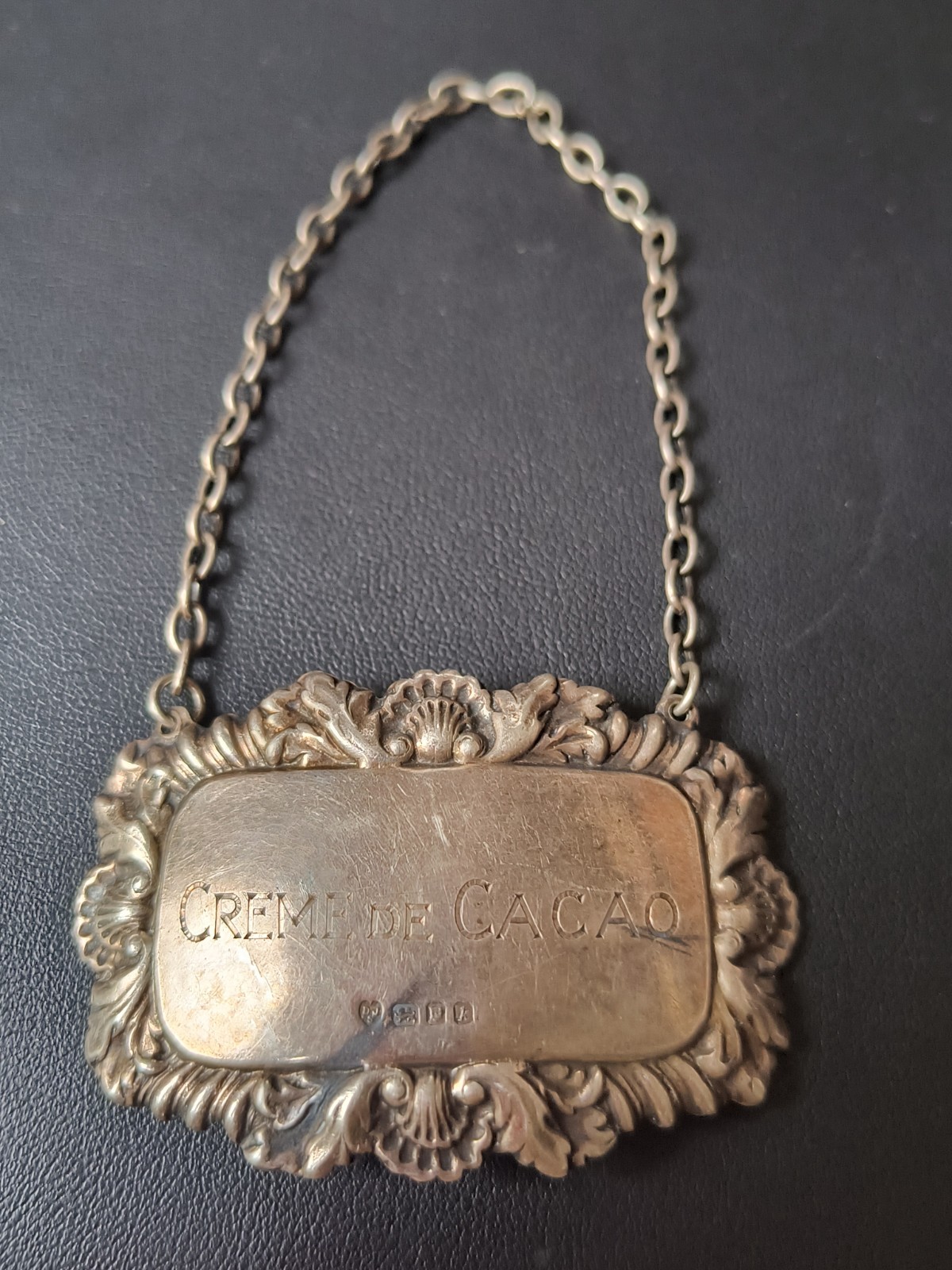 VTG 1965 Sterling Silver 925 Creme de Cacao Liquor Decanter Tag DJS British