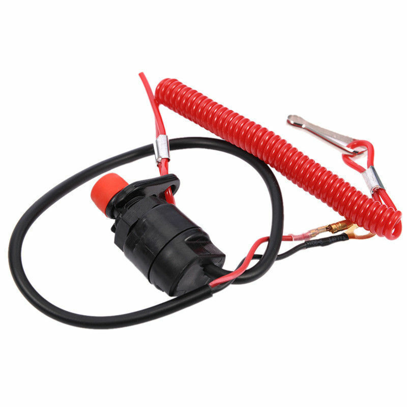 Universal Boat Outboard Engine Motor Kill Stop Switch & Safety Tether Lanyar Key