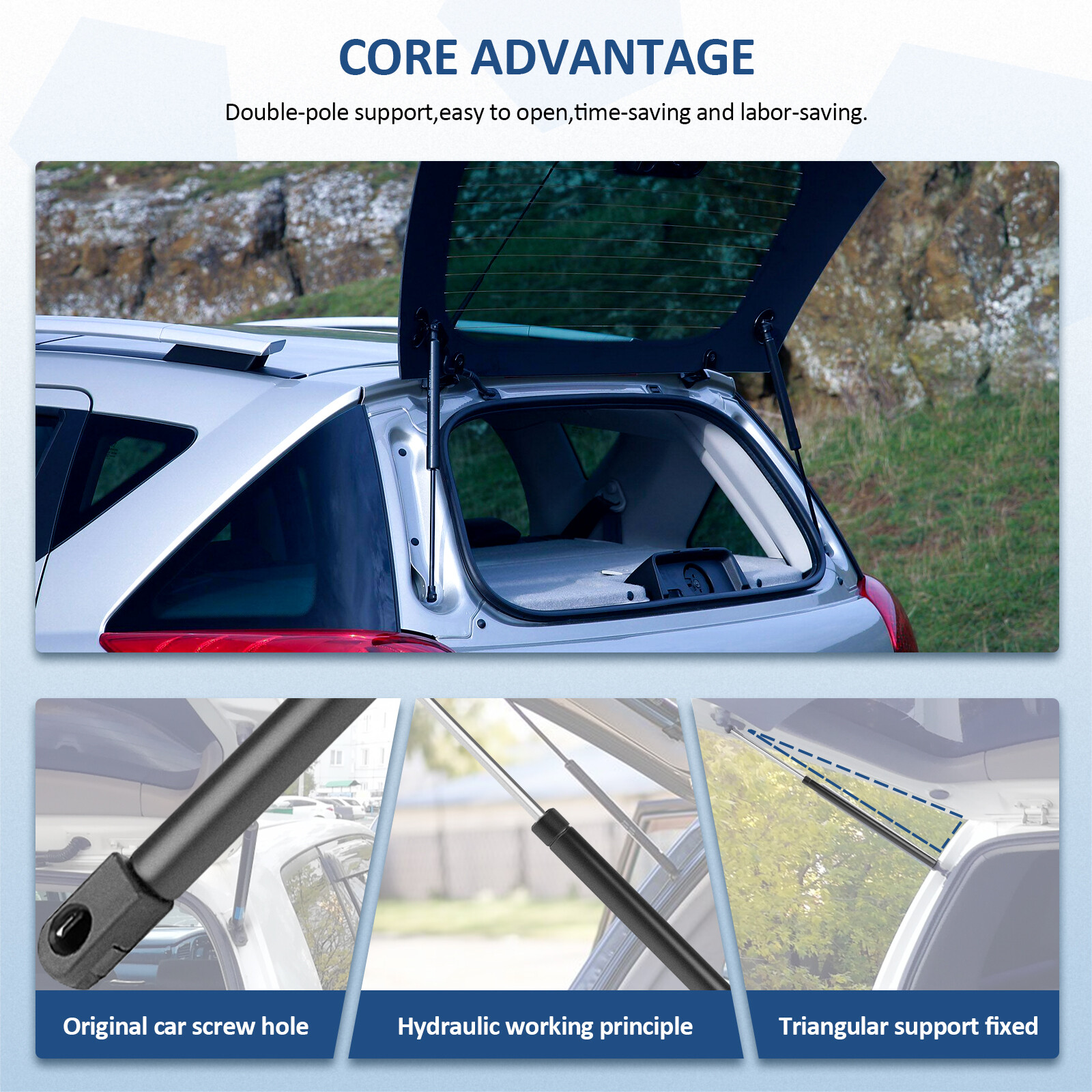 For 2007-2017 Ford Expedition 2 Pcs Rear Window Lift Supports Shock Struts