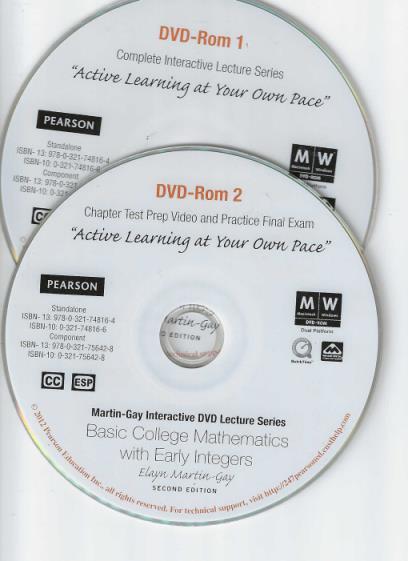 Interactive Lecture Series: Basic College Mathematics With Early Integers PC DVD