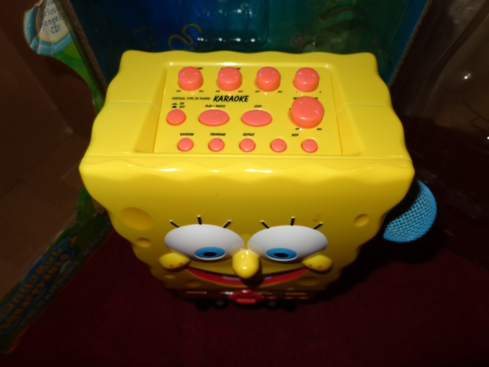 SPONGE BOB SQUARE PANTS CD KARAOKE WITH MICROPHONE SINGING MACHINE IN BOX - L305
