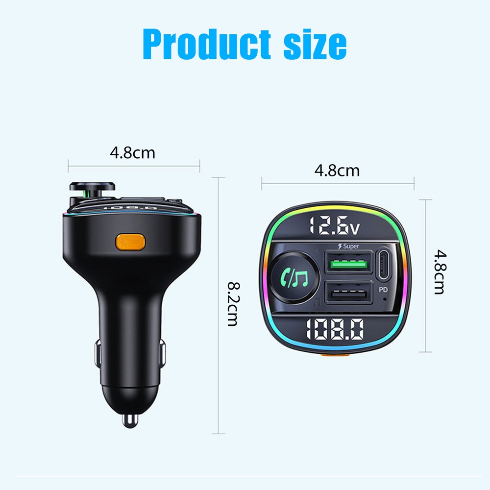 Car Bluetooth FM Transmitter Radio MP3 Wireless Adapter Hands-Free 3Port Charger