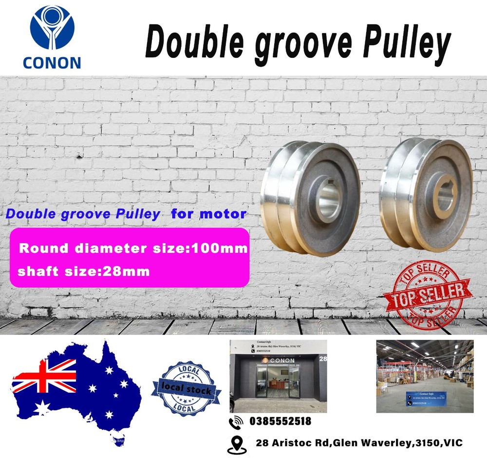 Double-groove Pulley 100mm shaft size 28mm