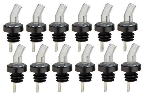 12 Pcs Plastic SCREEN Liquor Free Flow Bar Wine Bottle Pourer Pour Spout Stopper