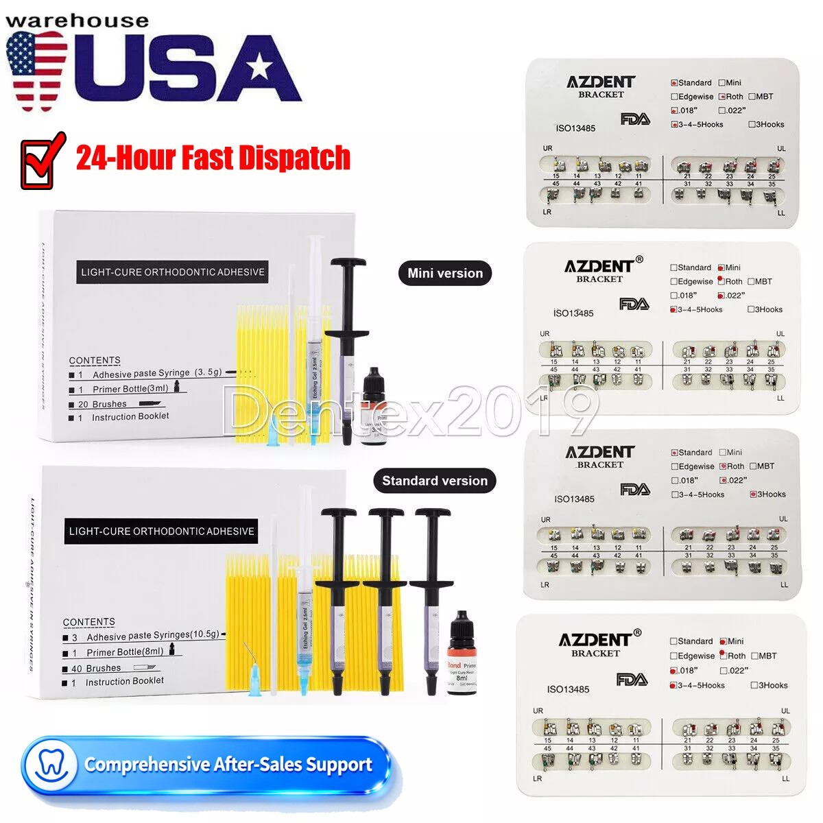 Dental Orthodontic Glue Bonding Light Cure Composite Resin Kit/Brackets Braces