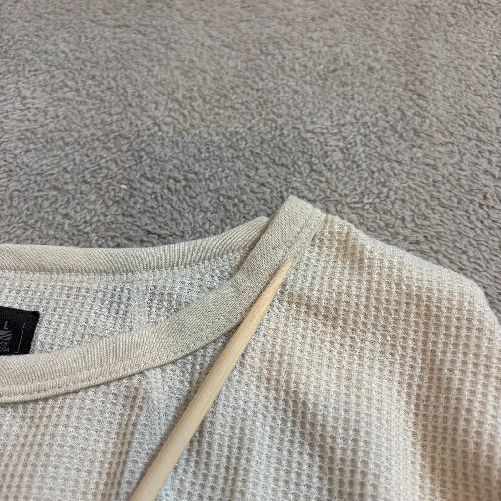 Triple Aught Design TAD Merino Wool Waffle Knit Thermal Shirt Mens L Made USA