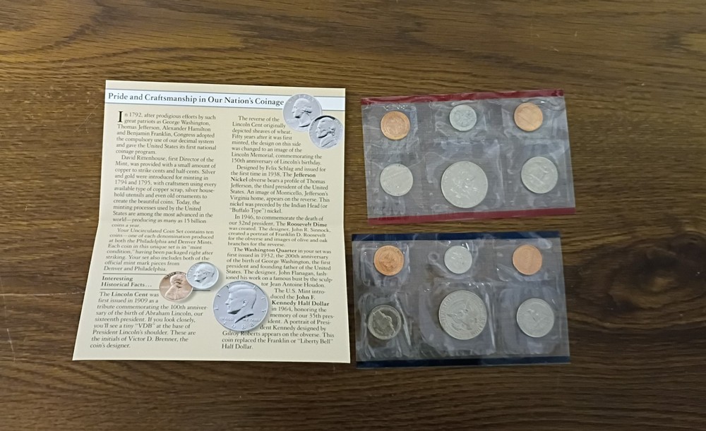 1988 US Mint Uncirculated 10 Coin Set D & P Mint Marks (#2)