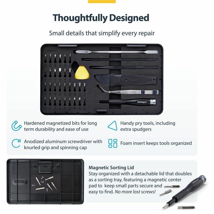 StarTech LAPTOPTOOLKIT 40-Piece Repair Tool Kit w/ Magnetic Tray