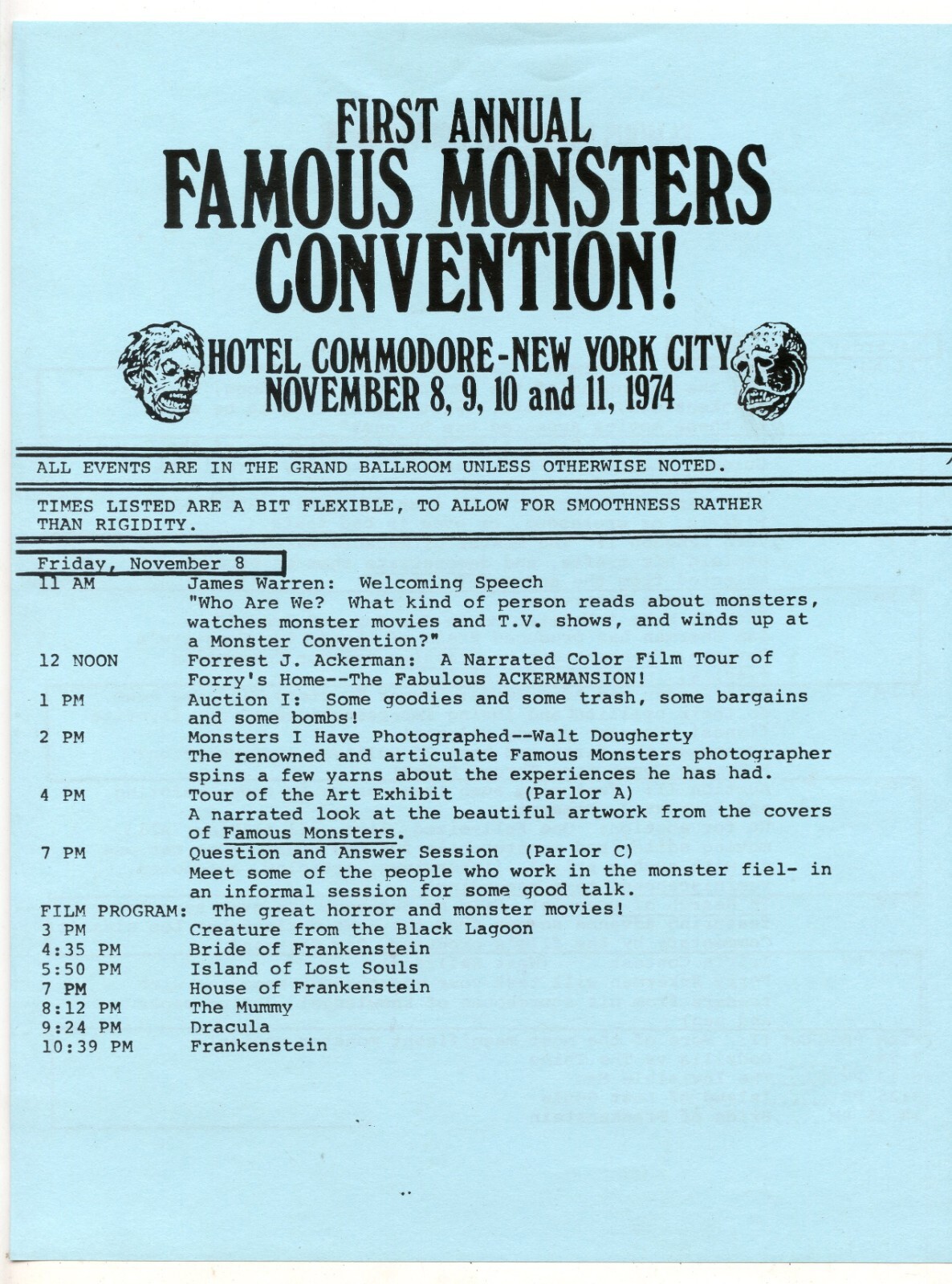 First Annual Famous Monsters Convention! NY 1974 - Rare Herald