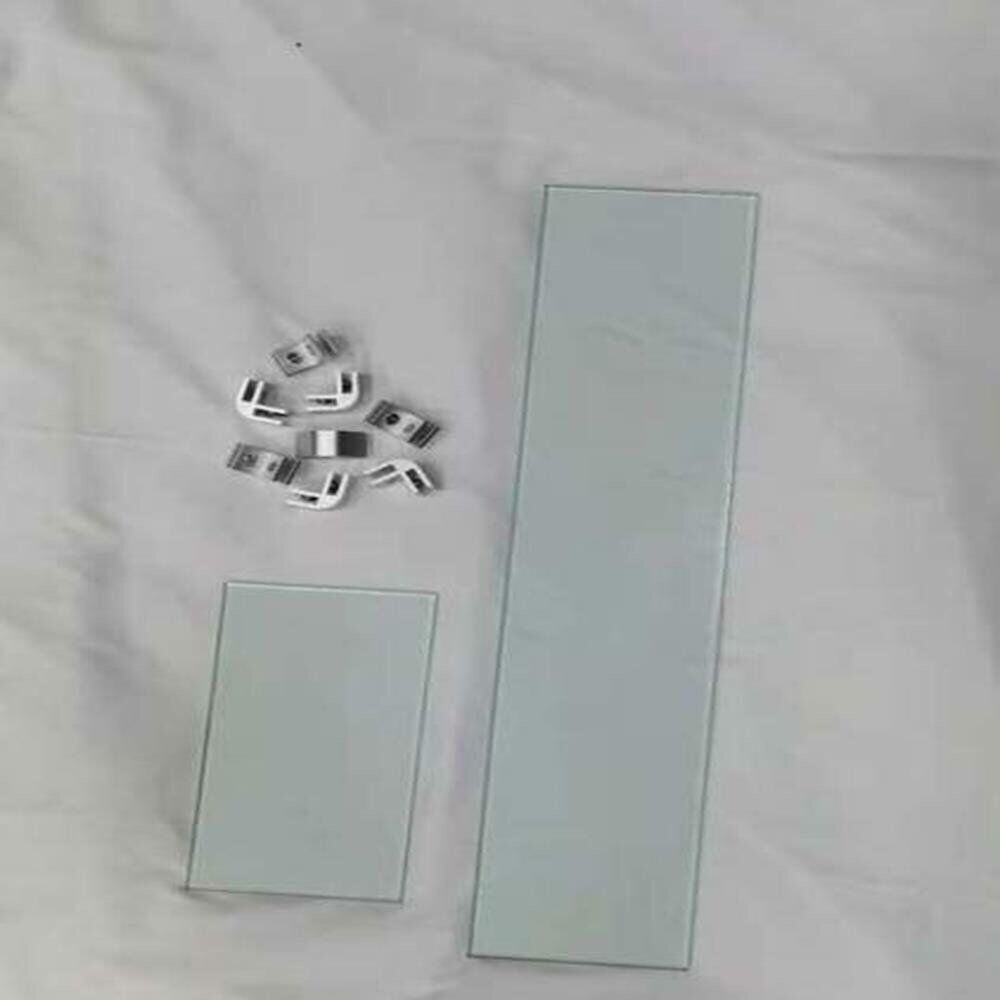 SereneLife Rectangular Clear-Tempered Glass Wind Guard w/ Aluminum Brackets