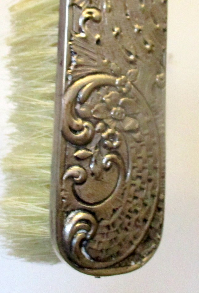 Antique German SILVER 800 Hallmark PUTTO CUPID Cherub & BOW ROCOCO Brush Vanity