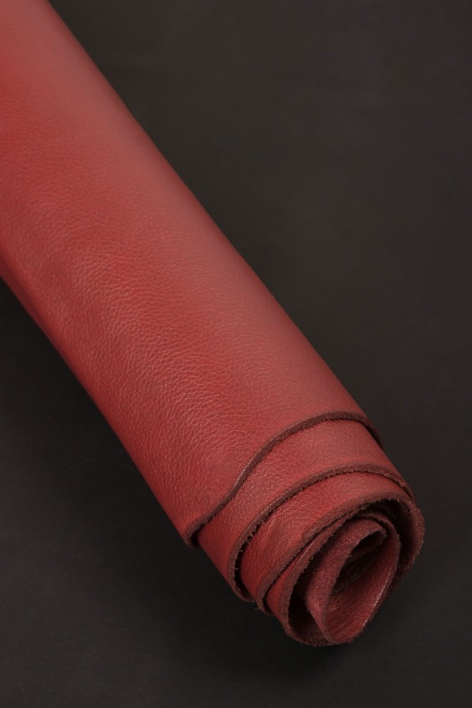 Dark Red Full Grain Leather Hide – 0.8-1.2mm (2-3oz) Soft Thin Leather