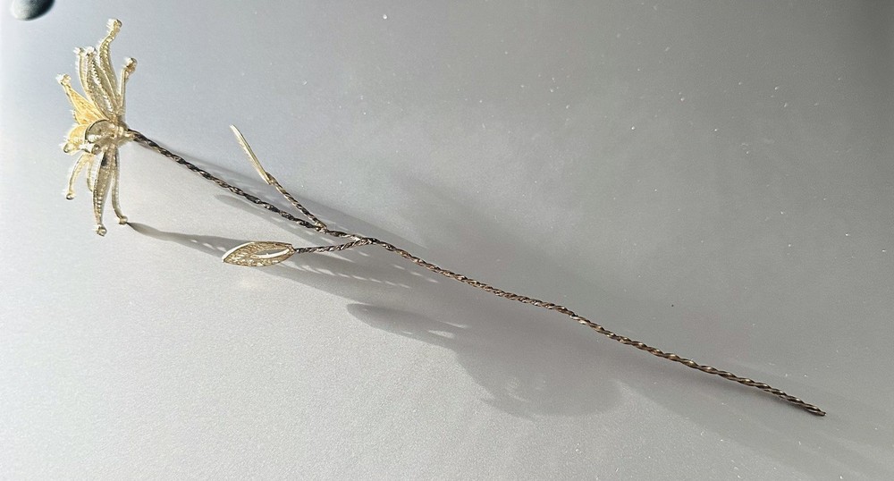 Antique Rare Solid Silver With Long Stem 8” Made In Turkey No Hallmarks