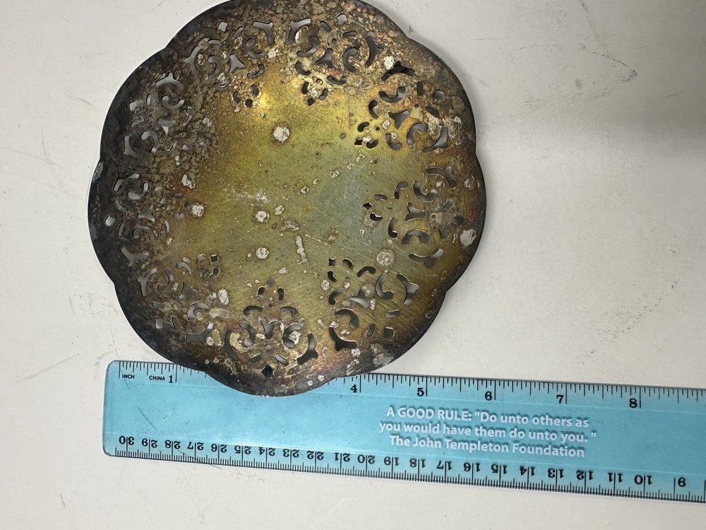 Vintage Silver Plated Made In England Footed Trivet 6 in